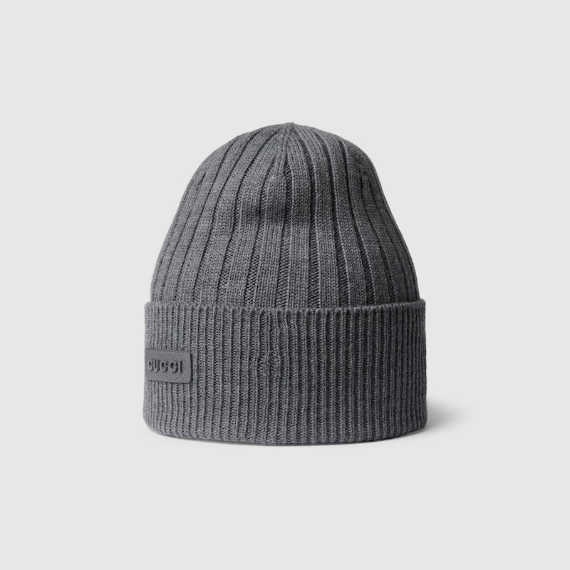 Rib knit wool hat