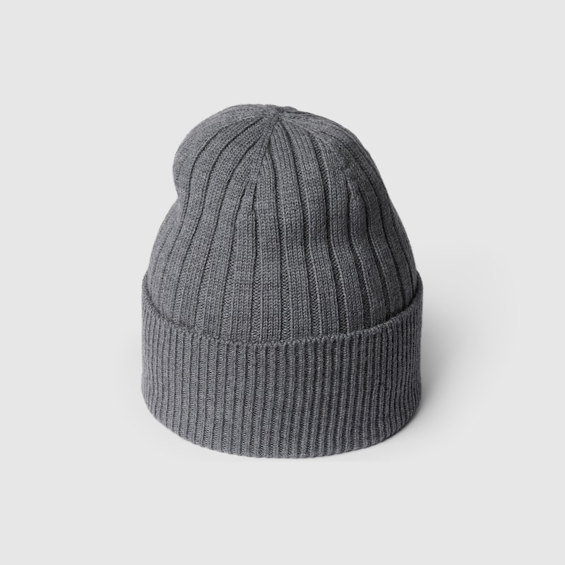 Rib knit wool hat