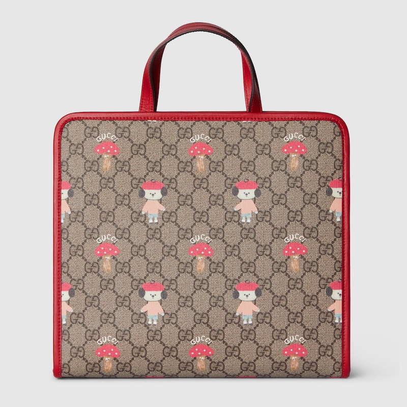 Gucci Printed Gg Tote Bag In Beige