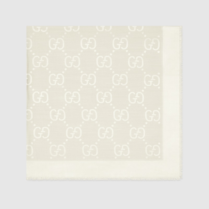Gucci GG Jacquard Silk Wool Shawl | Thumbnail 2 Gucci GG Jacquard Silk Wool Shawl | Thumbnail 2