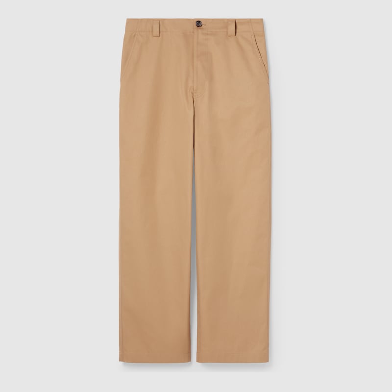 Compact cotton twill pants with Web