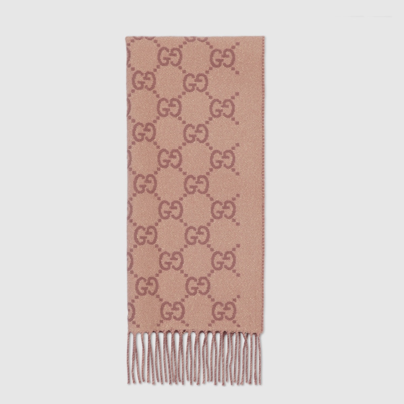 Gucci Gg Cashmere Shawl In Beige