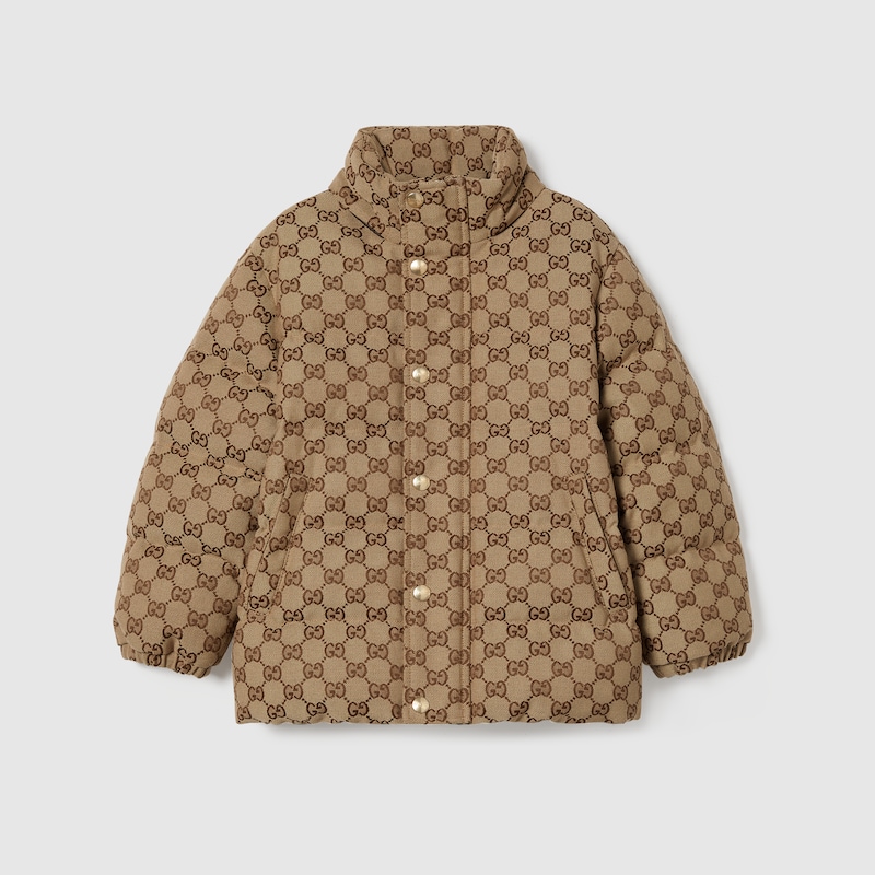 Gucci Gg Canvas Padded Jacket In Brown