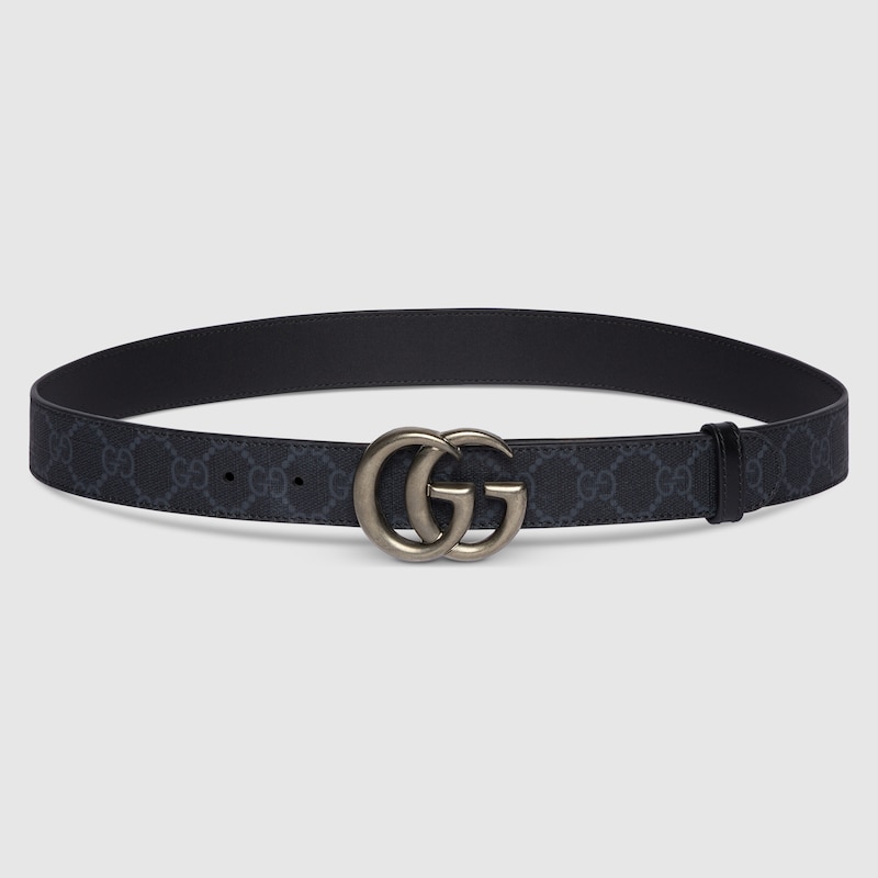 Gucci Gg Marmont Fabric Belt In Black
