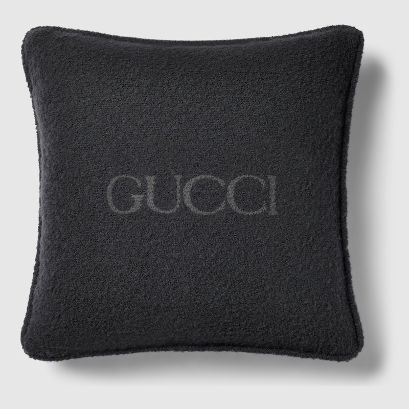Gucci Wool Bouclé Cushion In Grey