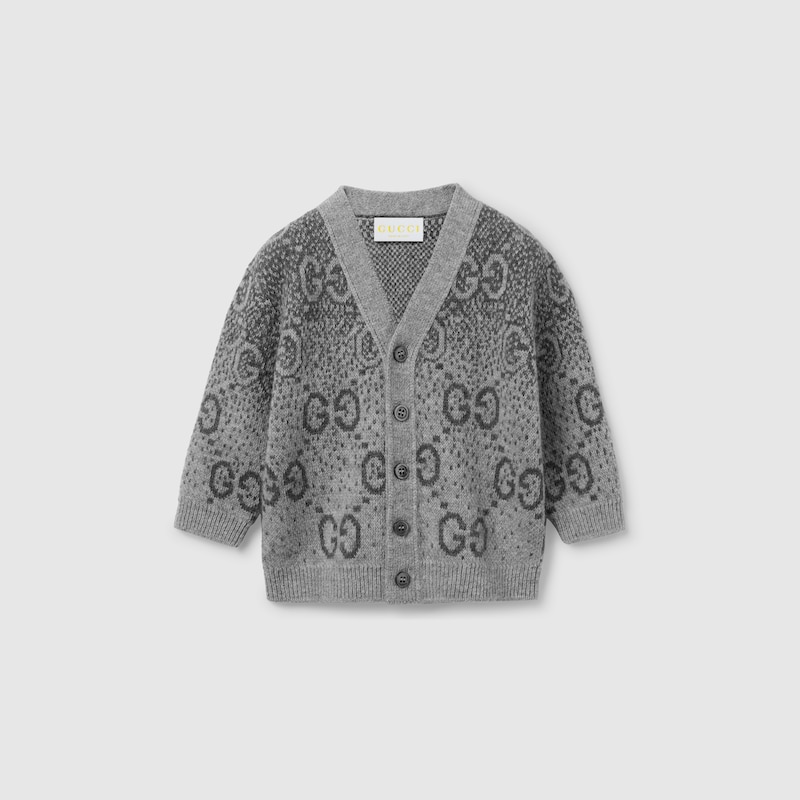 Baby GG wool jacquard cardigan