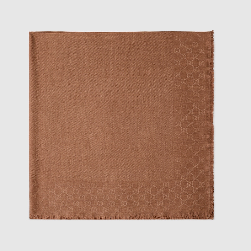 GG wool silk jacquard shawl
