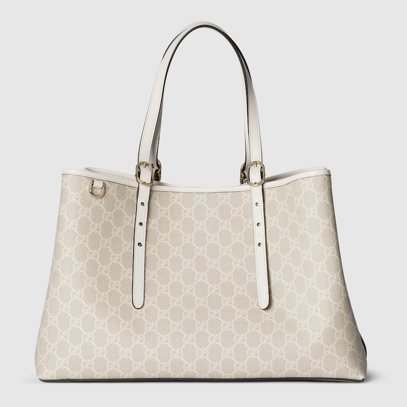 Gucci Gg Emblem Medium Tote Bag In Beige
