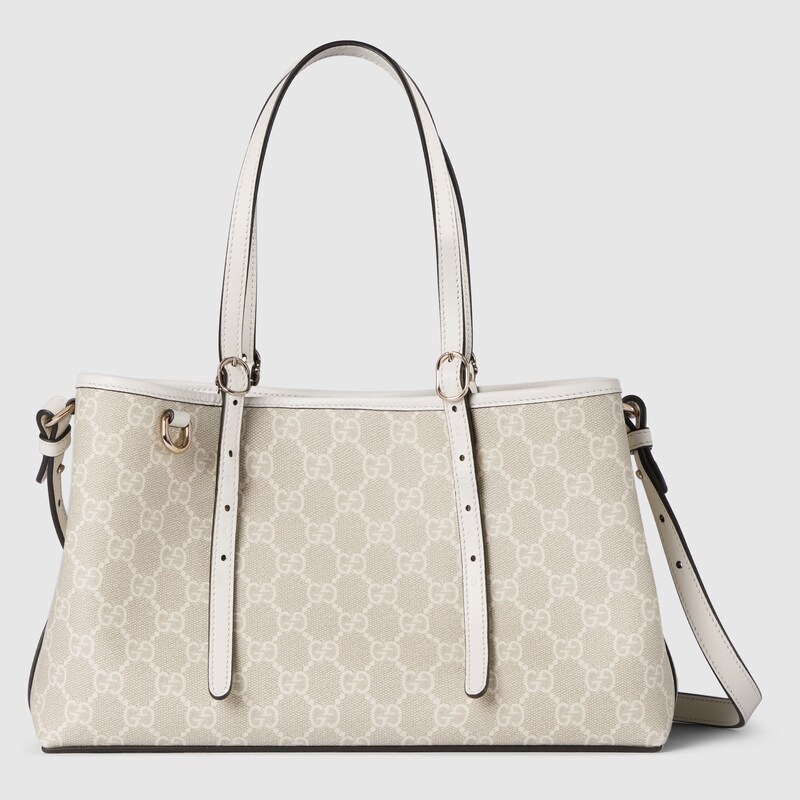 Gucci Gg Emblem Small Tote Bag In Beige