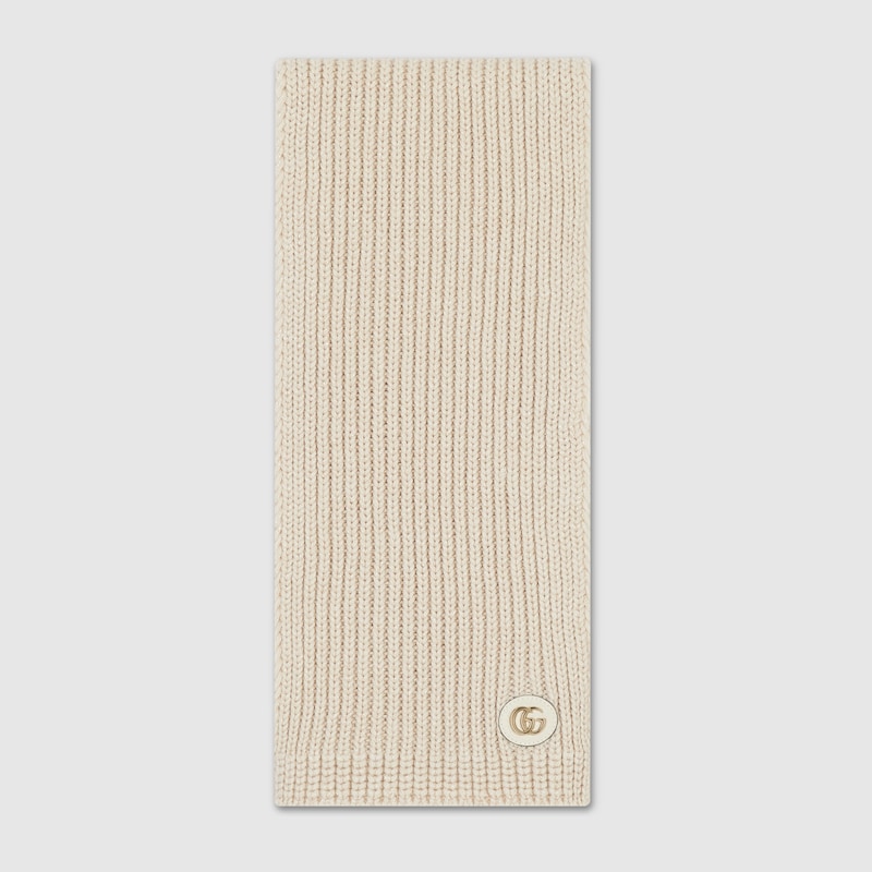 Gucci Wool Cable Knit Scarf In Neutral