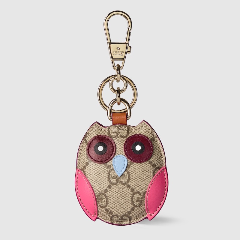 Gucci Owl-shaped Bag Charm In Beige