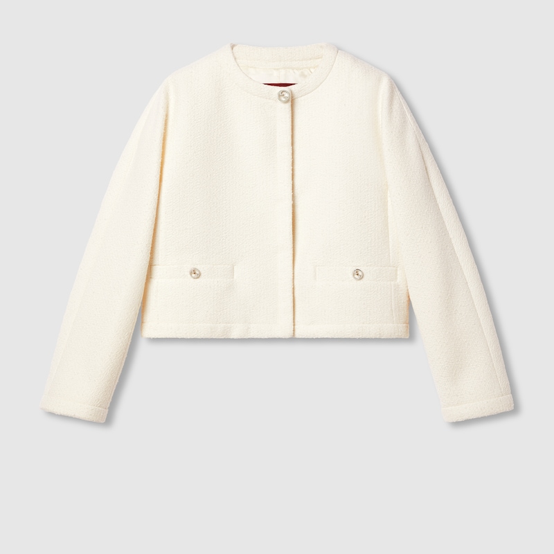 Gucci Wool Bouclé Jacket In White