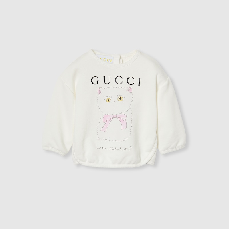 Gucci Printed Cotton Sweatshirt In White