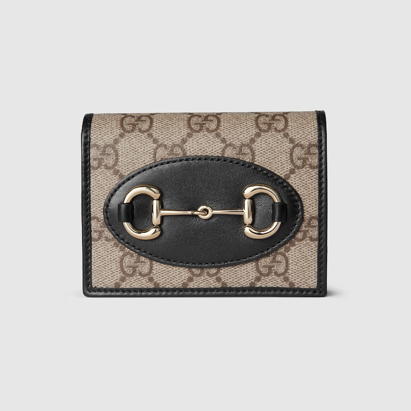 Gucci Horsebit 1955 Card Case Wallet In Beige