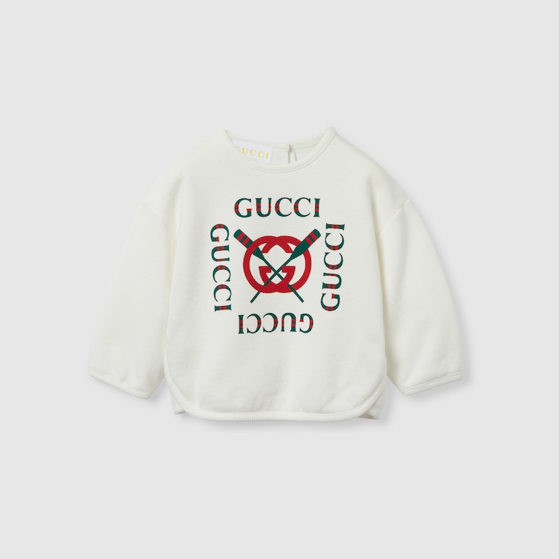 Gucci Printed Cotton Sweatshirt In White