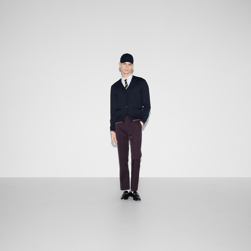 Gucci Wool Knit Cardigan With Web | Thumbnail 2