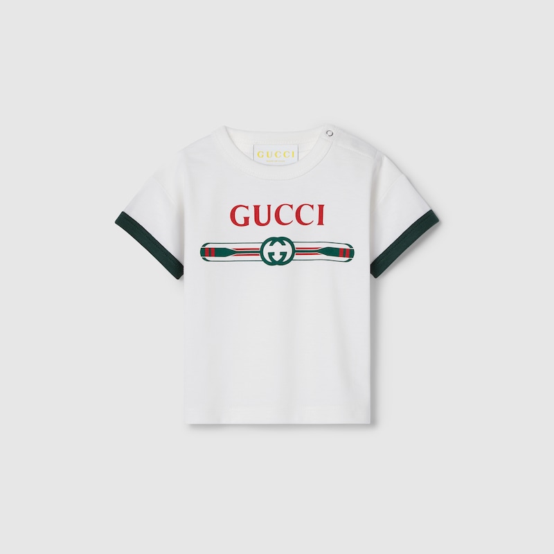 Gucci Printed Cotton T-shirt In White