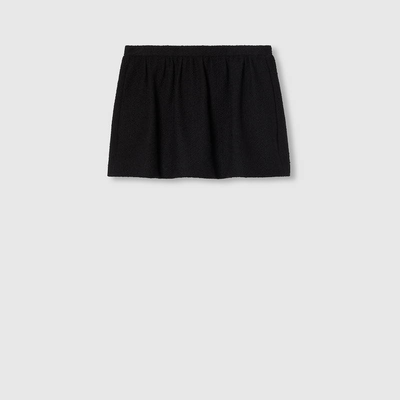 Gucci Wool Bouclé Mini Skirt In Black
