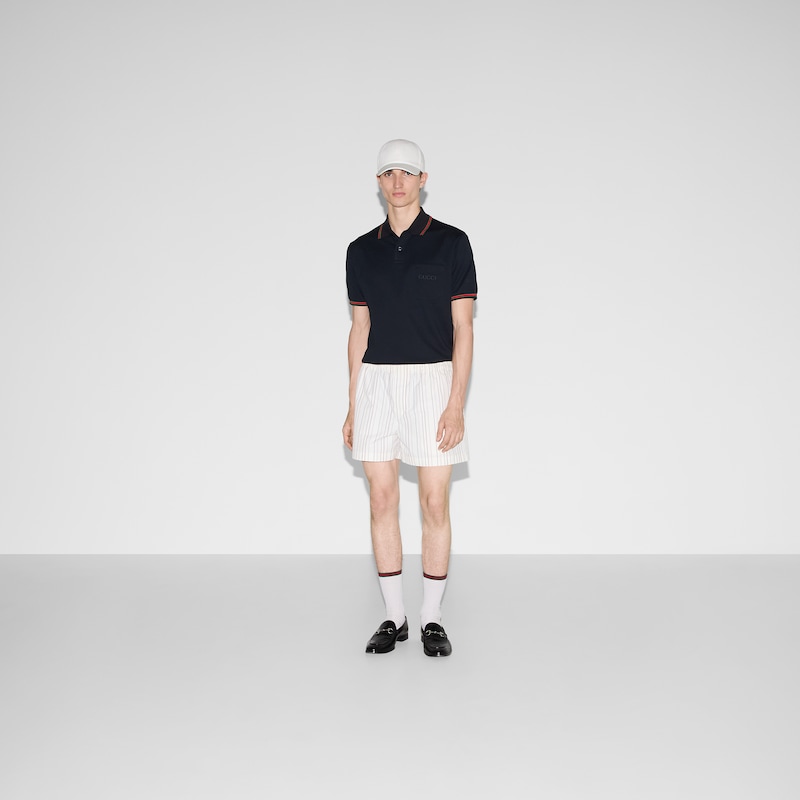 Gucci Cotton Polo Shirt With Embroidery | Thumbnail 2 Gucci Cotton Polo Shirt With Embroidery | Thumbnail 2