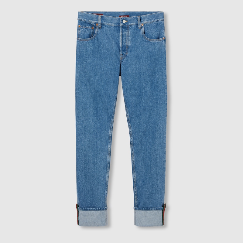 Tapered fit denim pants