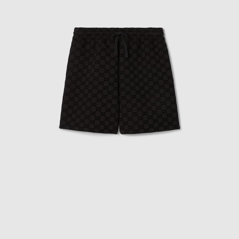 Gucci Men Printed Mesh Basketball Shorts In Black