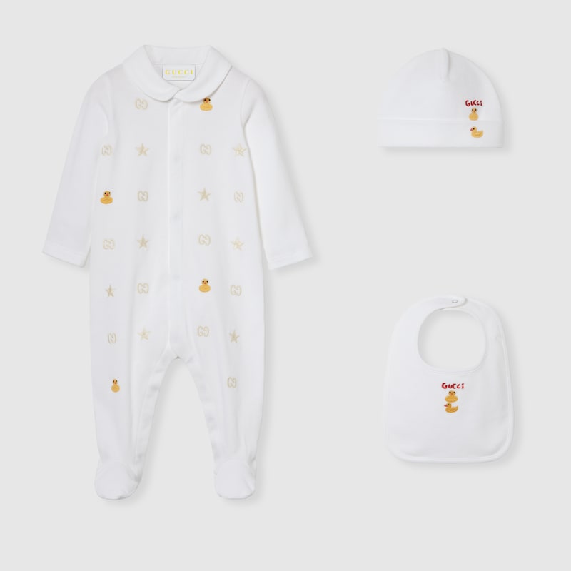 Baby printed cotton three-piece gift set
