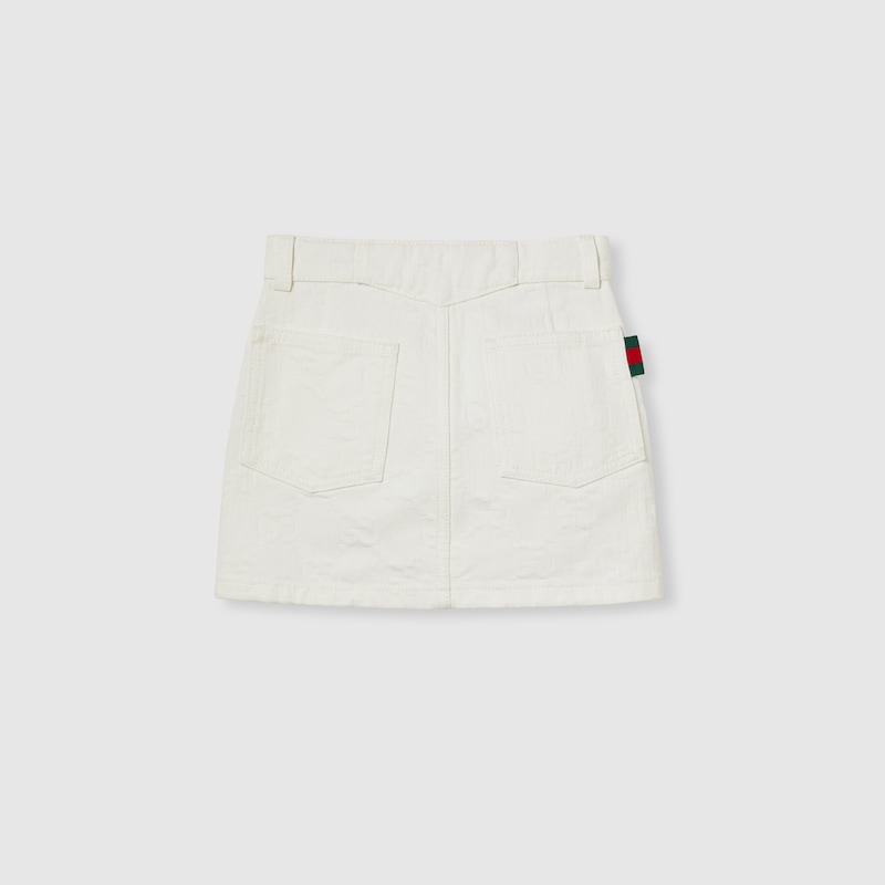 Children's GG denim skirt with Web