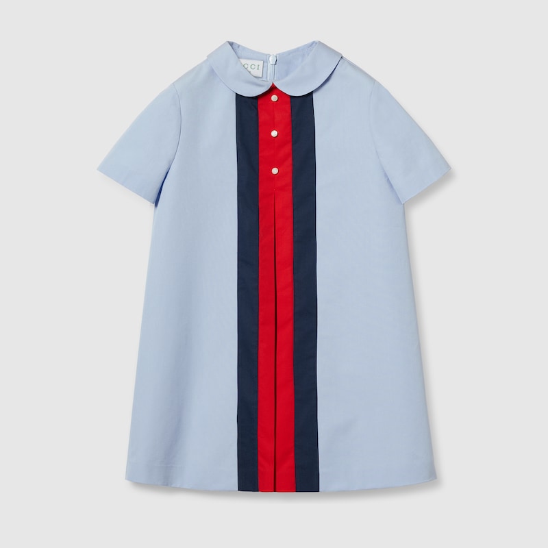 Gucci Cotton Poplin Dress In Blue