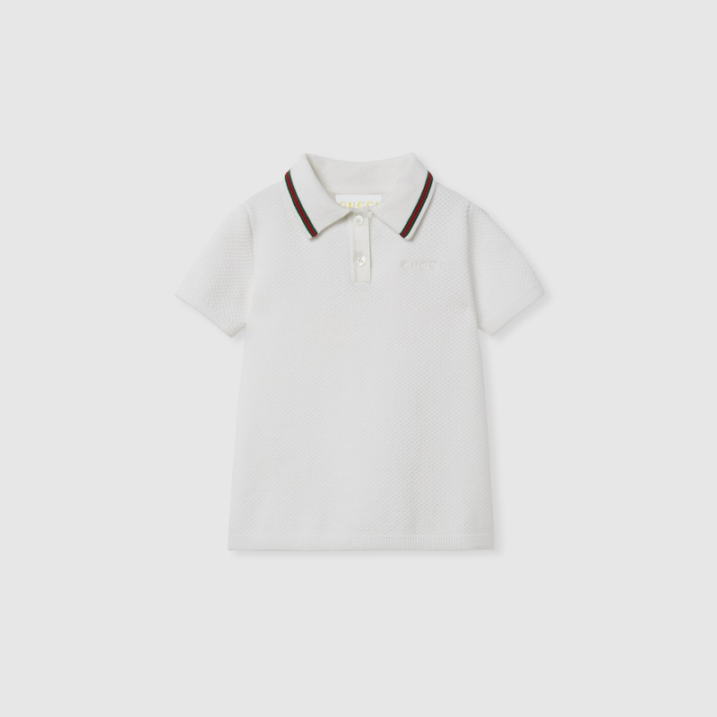 Gucci Embroidered Cotton Polo Dress In White