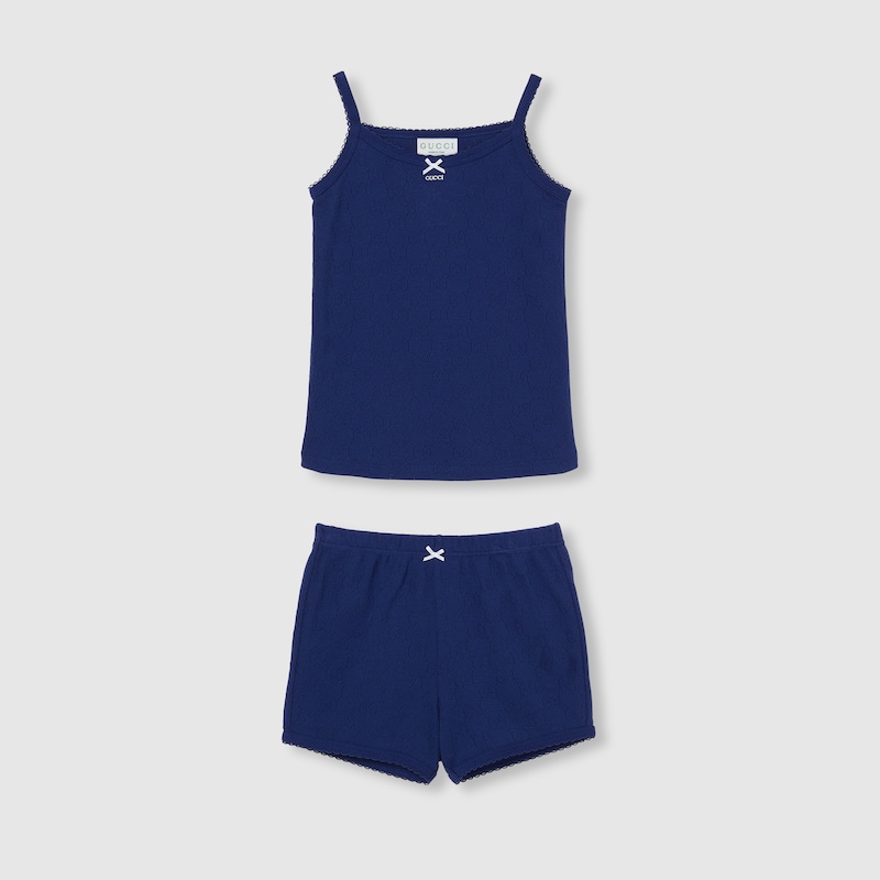 Gucci Gg Jersey Two-piece Set In Blue