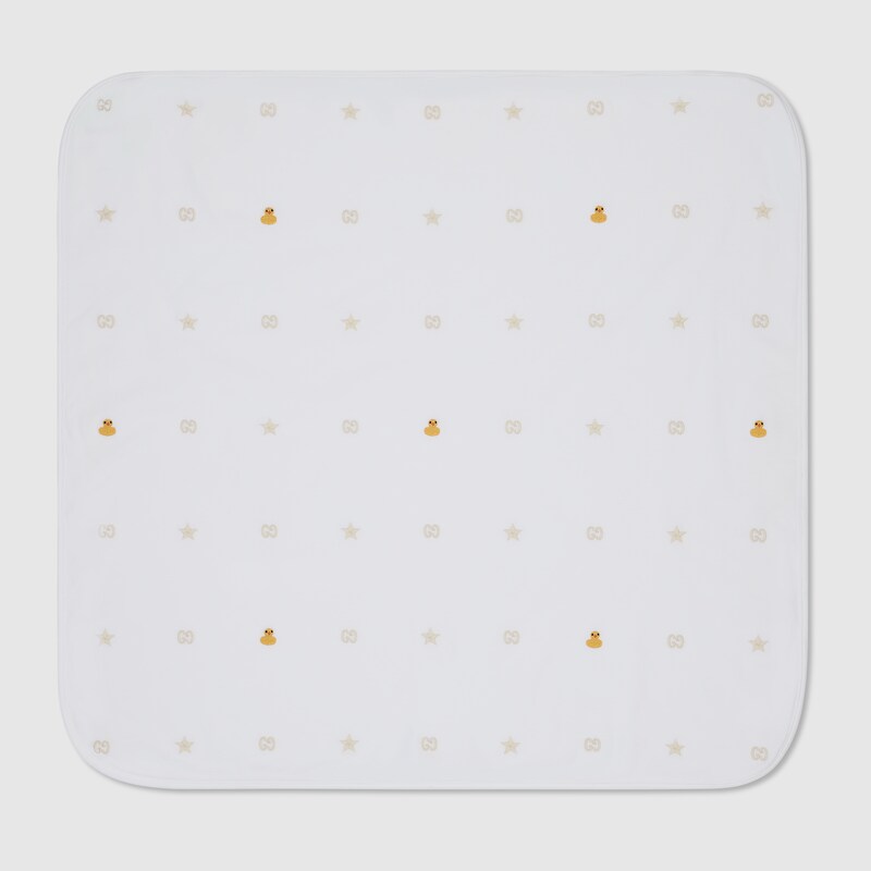 Gucci Embroidered Cotton Blanket In White