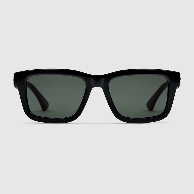 Gucci Rectangular Frame Sunglasses In Black