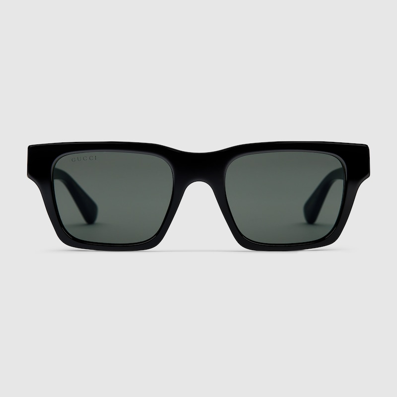 Gucci Rectangular Frame Sunglasses In Black