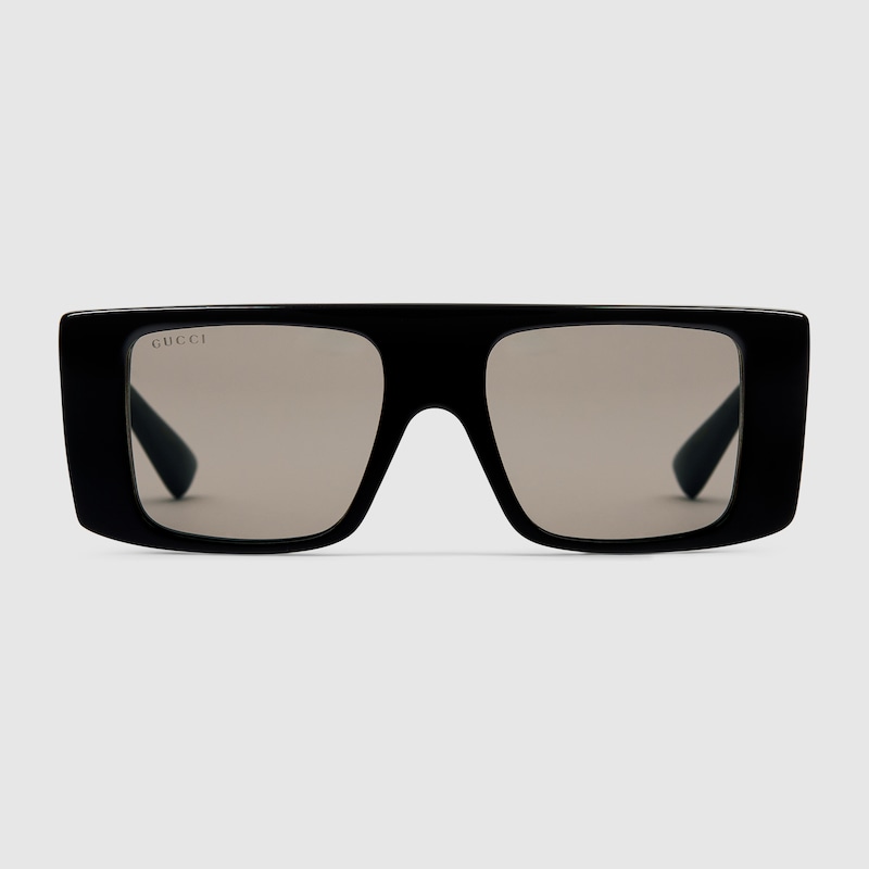 Gucci Rectangular Frame Sunglasses In Black
