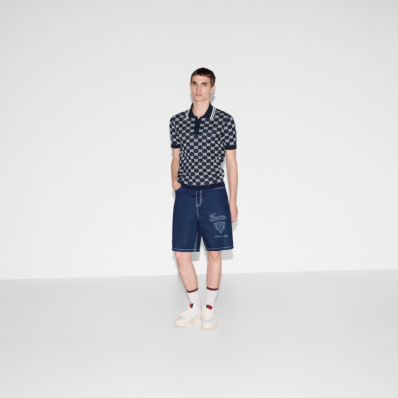Gucci GG Cotton Knit Jacquard Polo Shirt | Thumbnail 2 Gucci GG Cotton Knit Jacquard Polo Shirt | Thumbnail 2
