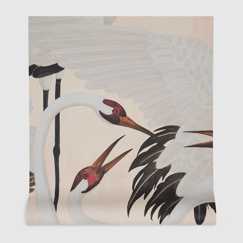 Gucci Heron Print Wallpaper In Neutral