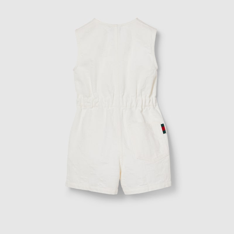 Children's GG denim playsuit with Web