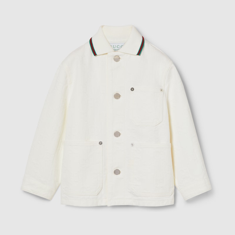 Children's GG denim jacket with Web