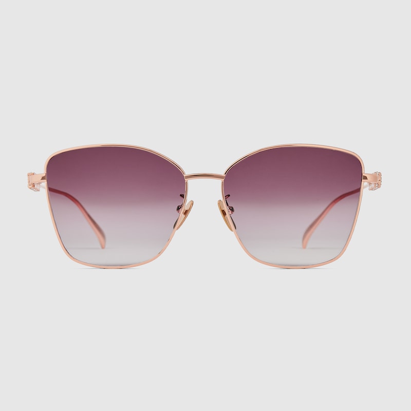 Gucci Specialized Fit Butterfly Sunglasses In Gold