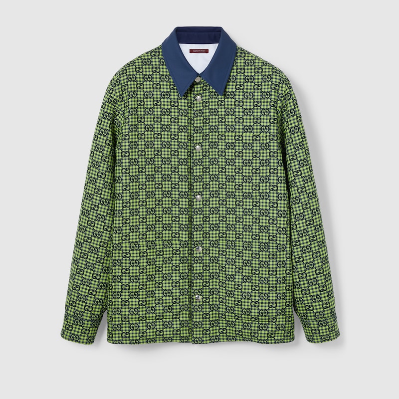 Gucci Gg Gingham Cotton Wool Jacket