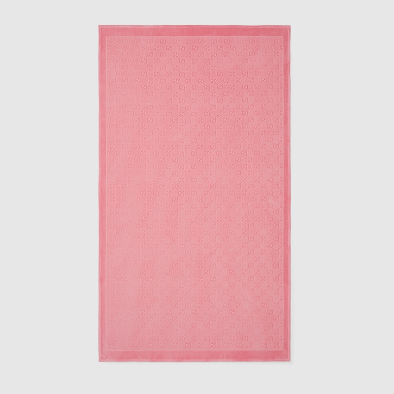 Gucci Gg Terrycloth Jacquard Beach Towel In Pink
