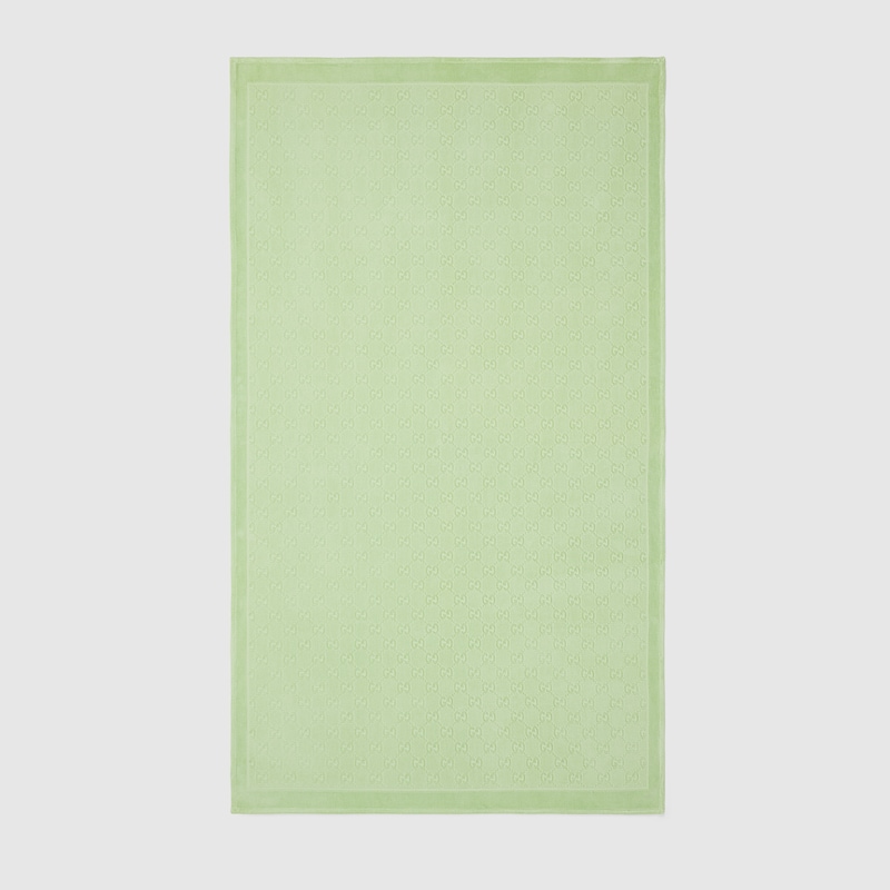 Gucci Gg Terrycloth Jacquard Beach Towel In Green