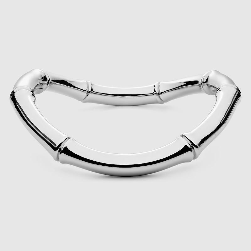 Gucci Bamboo Choker Necklace In Silver-toned Metal