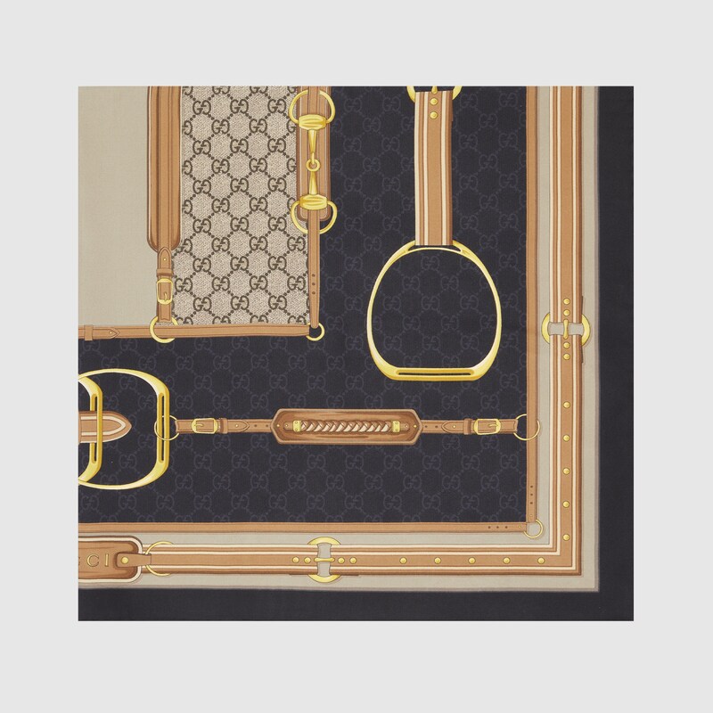 Gucci Printed Silk Twill Carré | Thumbnail 2 Gucci Printed Silk Twill Carré | Thumbnail 2