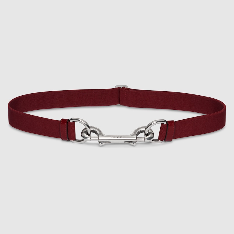 Gucci Thin Belt With Double Snap Hook Buckle In Brown