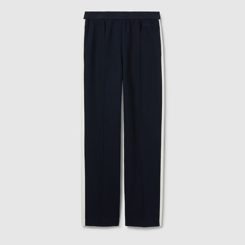 Cotton jersey pants with embroidery