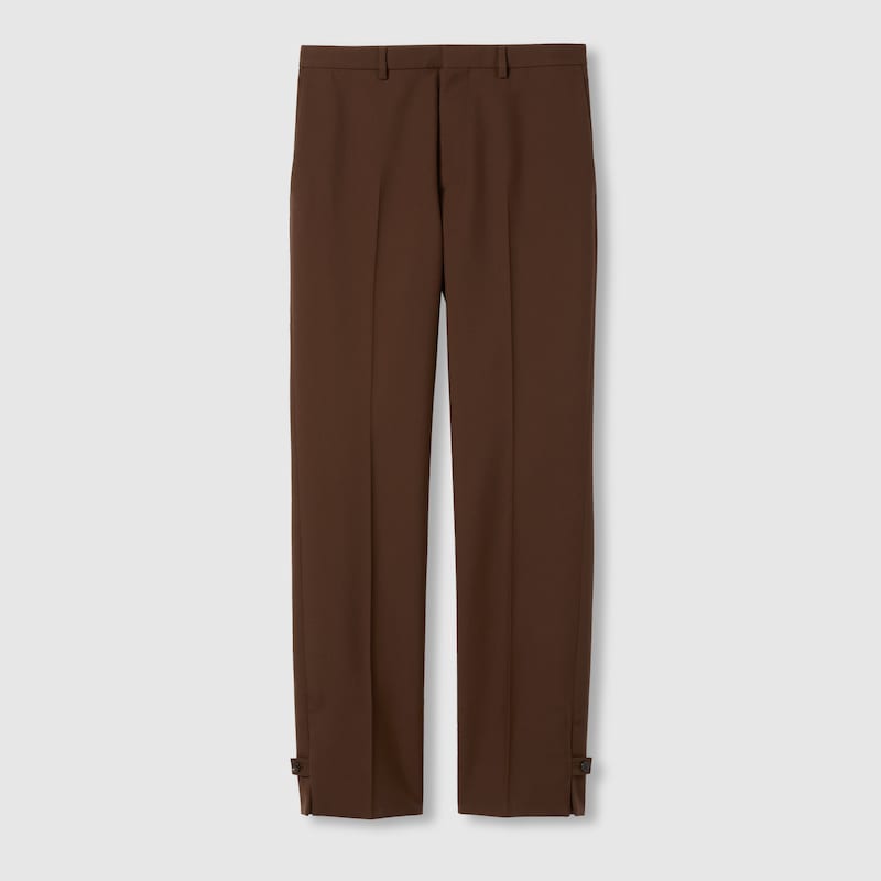 Embossed wool twill pants