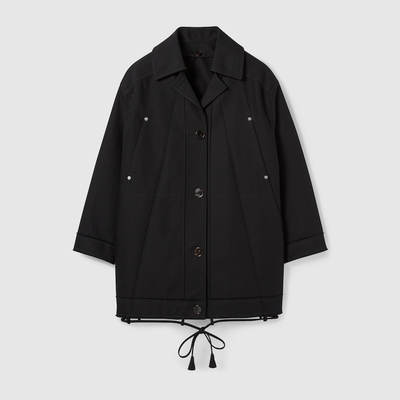 Cotton gabardine bomber jacket