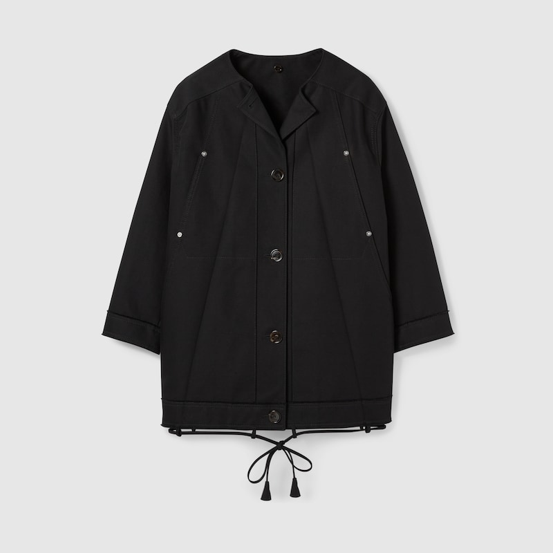 Cotton gabardine bomber jacket