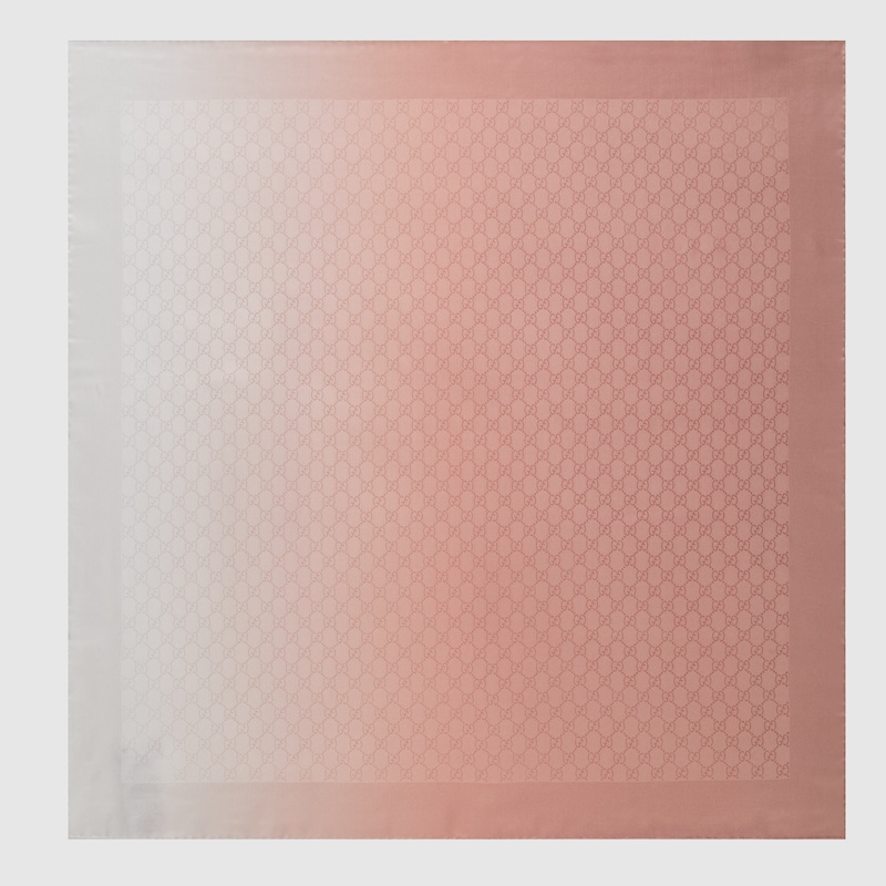 Gucci Gg Silk Jacquard Carré In Pink